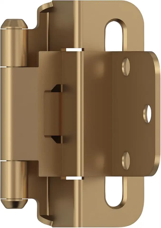 Amerock 1 Pair 3/8" Inset Champagne Bronze Self-Closing Wrap Hinge