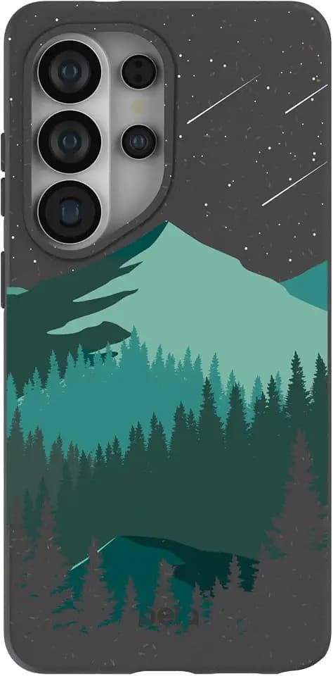 Pela | Phone Case Compatible with Samsung S26 Ultra | MagSafe Included | Cute Eco Friendly | Made with Plants | Black Boreal