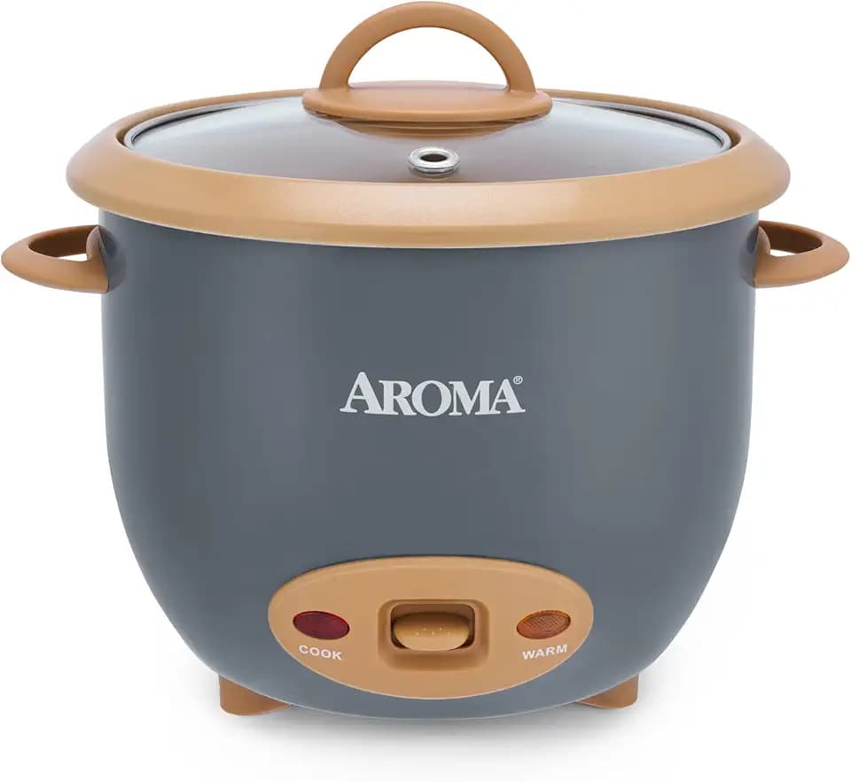 AROMA® 6-Cup (Cooked) One-Touch Pot Style Rice Cooker with CoreCoat™ PFAS-Free Nonstick Ceramic Surface (1.5 Quarts)