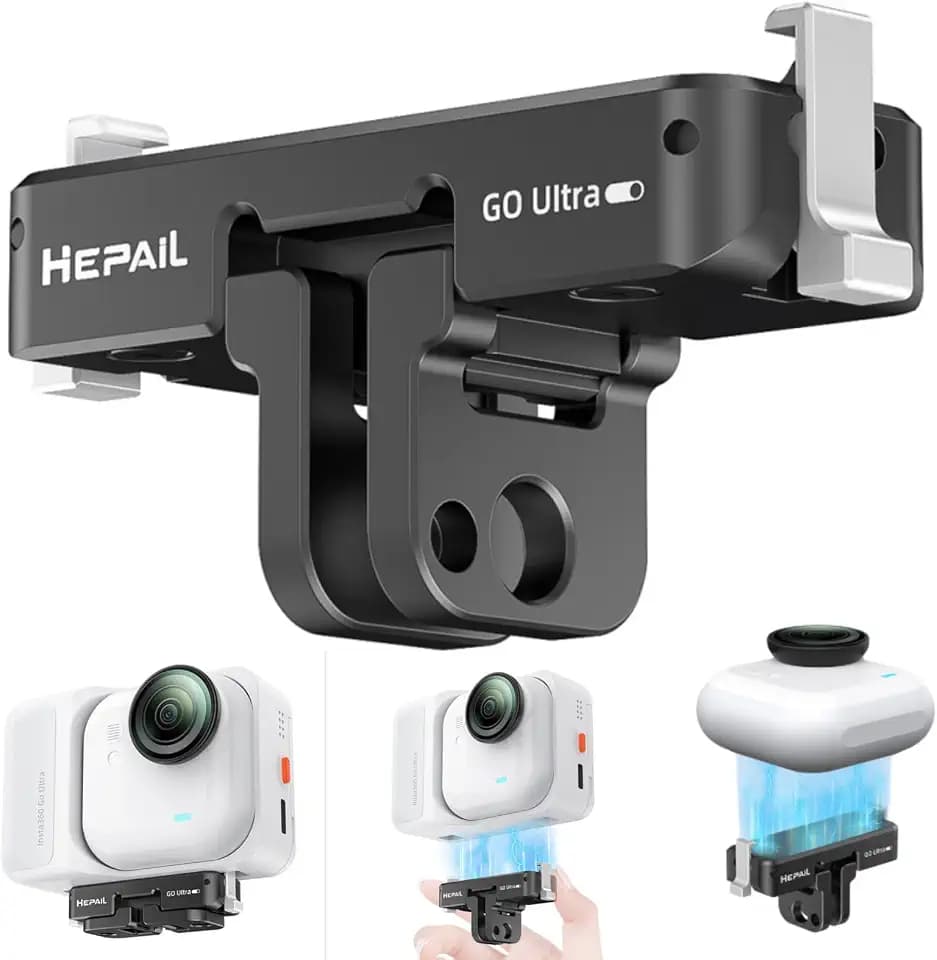 Magnetic Quick Release Adapter Mount for Insta360 GO Ultra,Aluminum Alloy Camera Stand Base Bracket with 1/4" Thread for Tripod, Selfie Stick,Action Camera Accessories