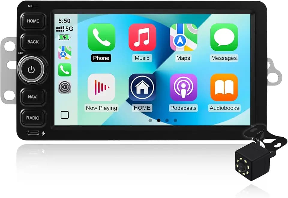 2+64G Android 14 Double Din Car Stereo for Chevrolet Silverado Impala Tahoe GMC Sierra Yukon Hummer H2 with 7 Inch IPS Touchscreen Radio Built-in Wireless Carplay/Android Auto/Bluetooth/FM/AUX/SWC