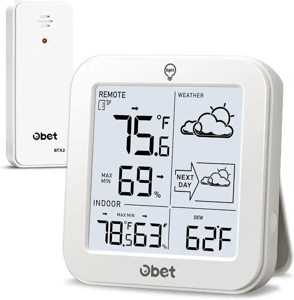 Indoor Outdoor Thermometer Wireless 500 FT Outdoor Thermometer with Sensor