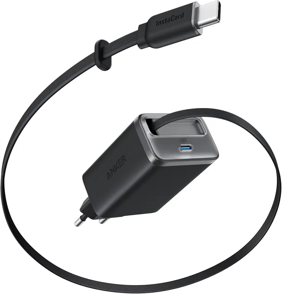 Anker Nano 35W USB C Ladegerät, kompaktes 2 Anschlüsse, InstaCord Kabel