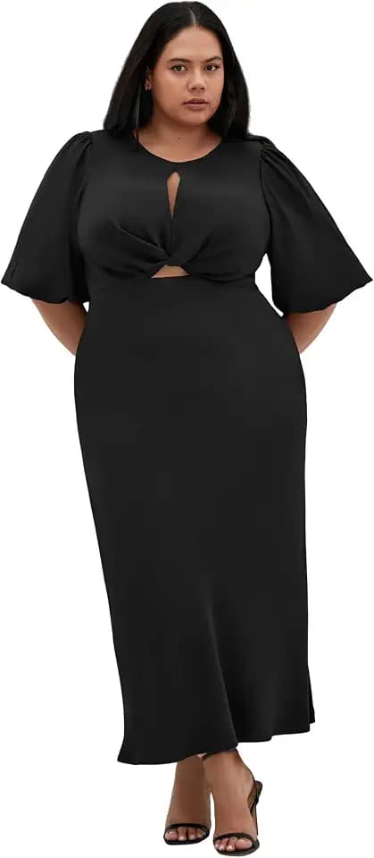 City Chic Women's Cocktail Dress - INES Puff Twist