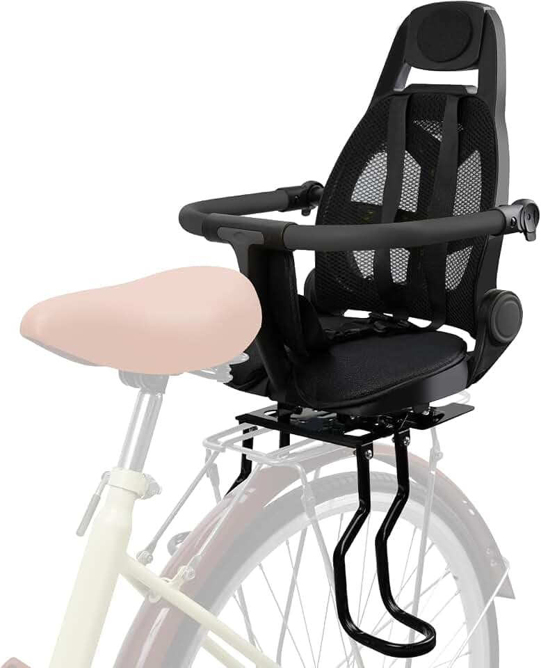 XIEEIX Fahrradkindersitz Hinten, 360° Schutz Kinderfahrradsitz Heckmontage, Breitenverstellbarer Fahrradrücksitz für Kinder, Passend für die meisten Fahrradheckrahmen