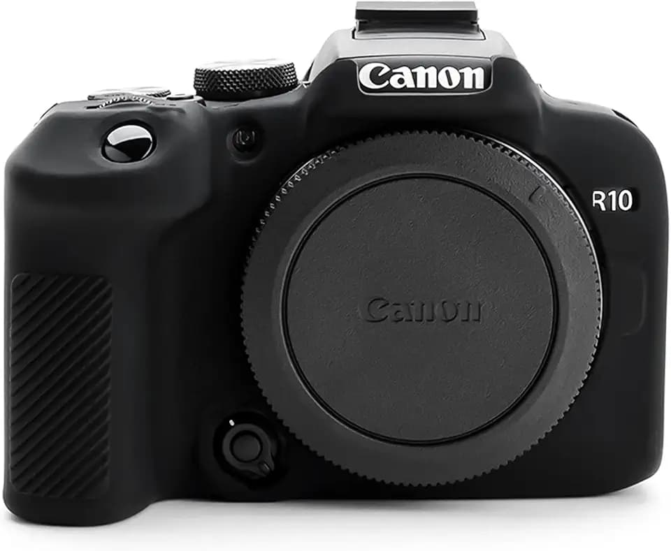 MUZIRI KINOKOO Case for Canon EOS R10 Digital Camera, Soft Silicone Sleeve EOSR10/EOS R10 Proective Cover with Enchanced Grip Design - Anti-Scratch & Anti-Slip - Black