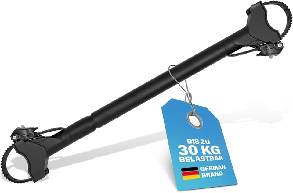 FISCHER Fahrradrahmenadapter, Variabler Adapter für sicheren und praktischen Fahrradtransport, passend für Rohre bis 6 cm Durchmesser, Abstand bis 65 cm zwischen Sattelstütze und Lenker, schwarz