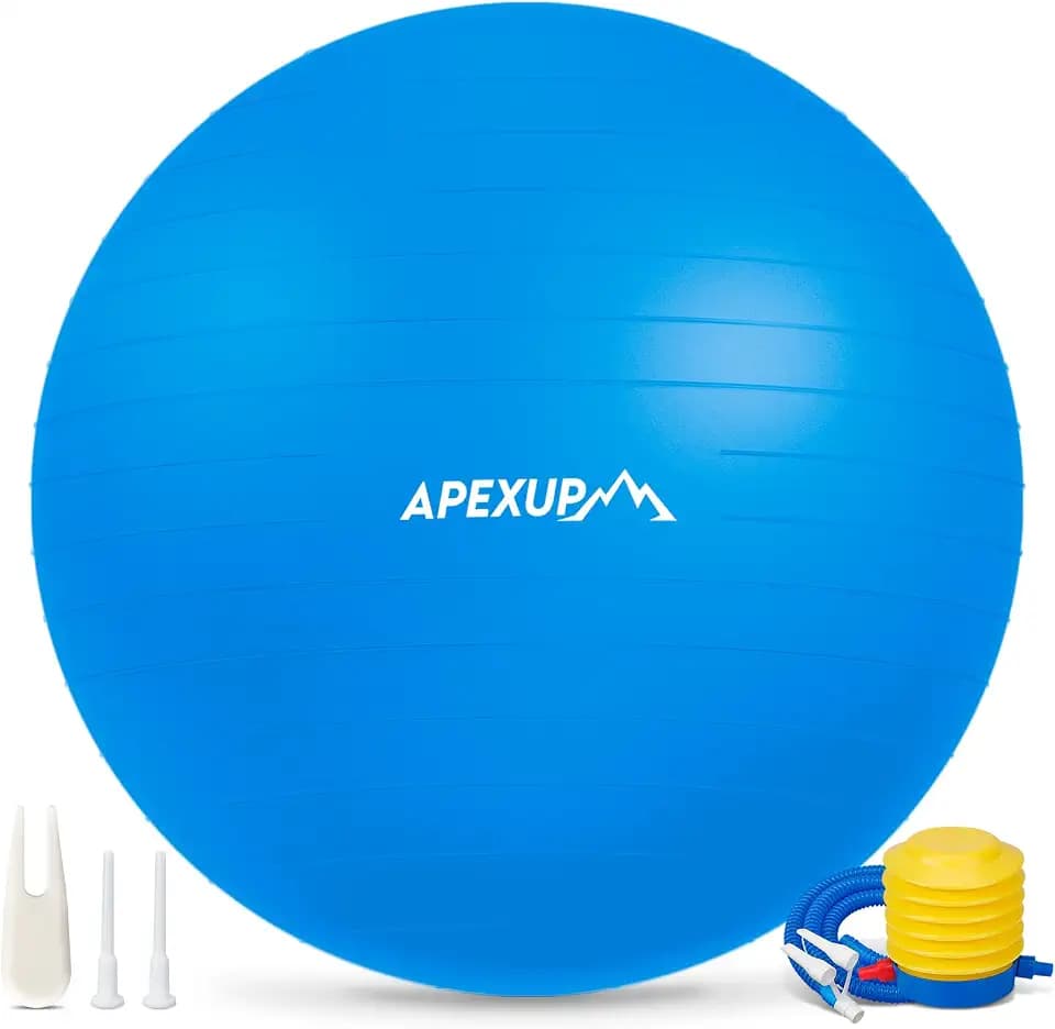 APEXUP Yoga Ball, 660 lbs Anti-Burst Exercise Ball with Pump, 5 Sizes