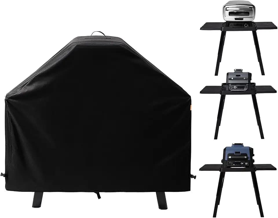 Grill Cover for Ninja Woodfire on Stand with Two Side Tables, Cover Only
