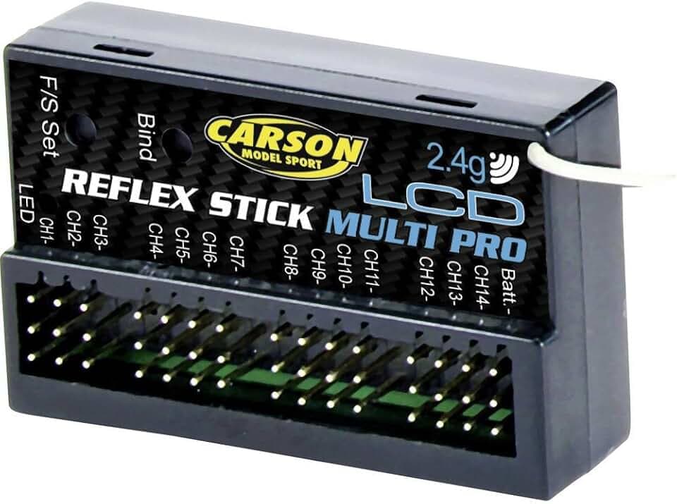 Carson 500501544 Empfänger Reflex Stick Multi Pro LCD 2.4 G, Fahrzeug