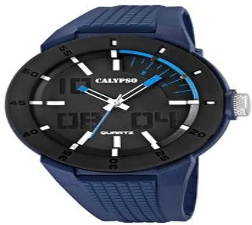 Calypso Herren Armbanduhr blau, Kunststoff Armband, Durchmesser: 47mm, Wasserdichtigkeit: 10 Bar, K5629/3