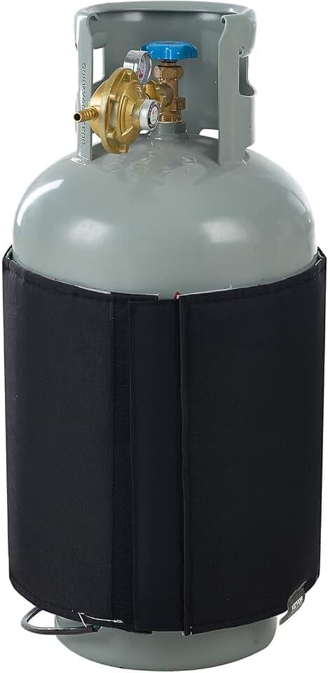 VEVOR Fassheizung Gasflaschenwärmer, passend für 18 L Gastanks, 120 W Propanheizung, fester interner Thermostat, max. Temperatur 32,22 °C, strapazierfähiges wasserdichtes Oxford-Gewebe