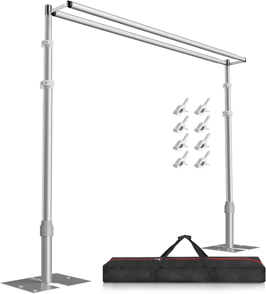 EMART Backdrop Stand Heavy Duty 10x10Ft Double Crossbar Pipe and Drape