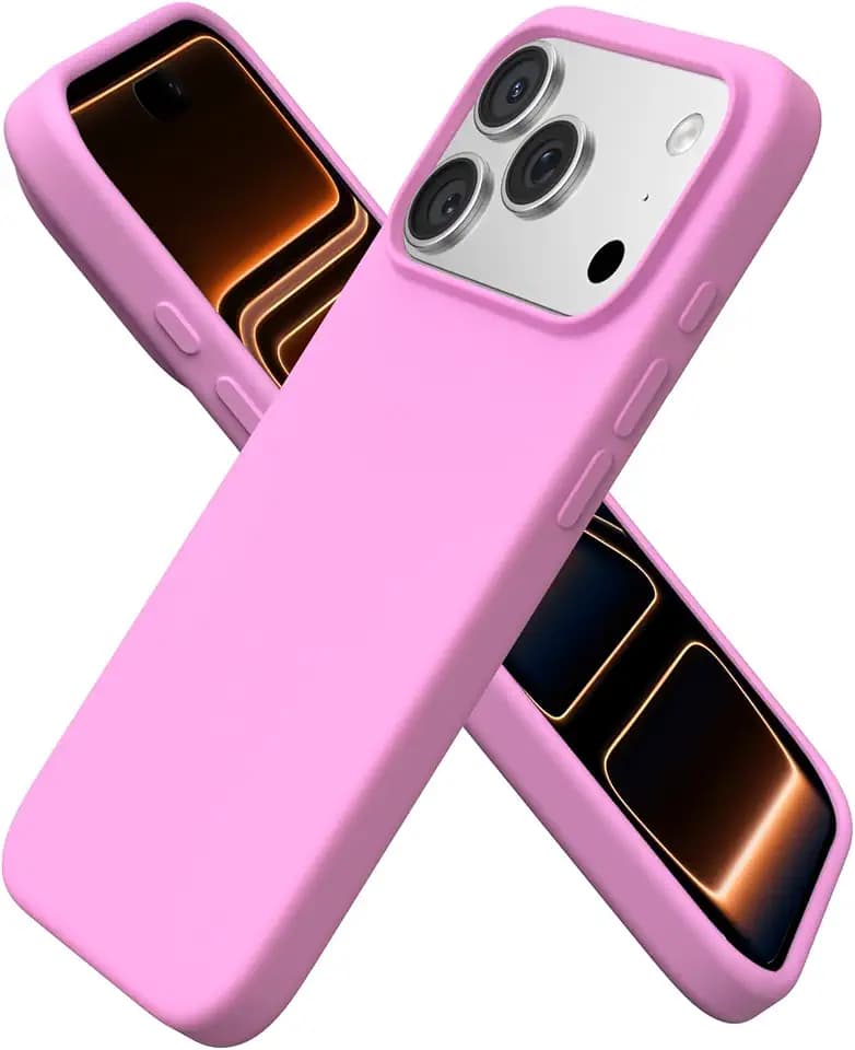 ORNARTO for iPhone 17 Pro Case 6.3", Slim Liquid Silicone,Cherry Blossom