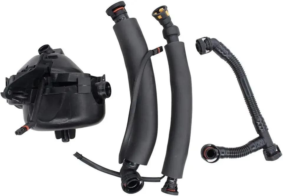 Crankcase Vent Ventilation Valve Breather Hose Kit Compatible With 2006-2007 BMW 325i 330i 330xi 525i 530i Z4 E90 E91 E60 E61 BMW N52 PCV Valve Breather Hose Kit with Oil Separator & Return Hoses
