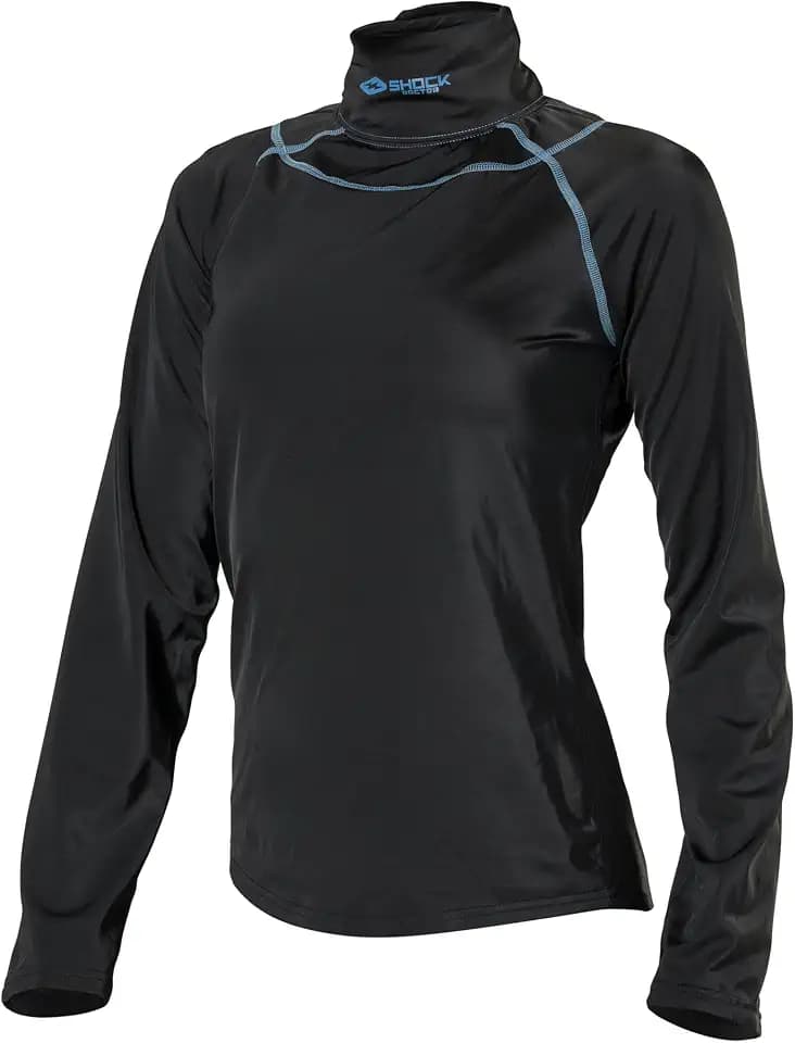 Shock Doctor Women's Hockey Compression Shirt with Neckguard. Long Sleeves with Integrated Neck Guard. for Adult Women