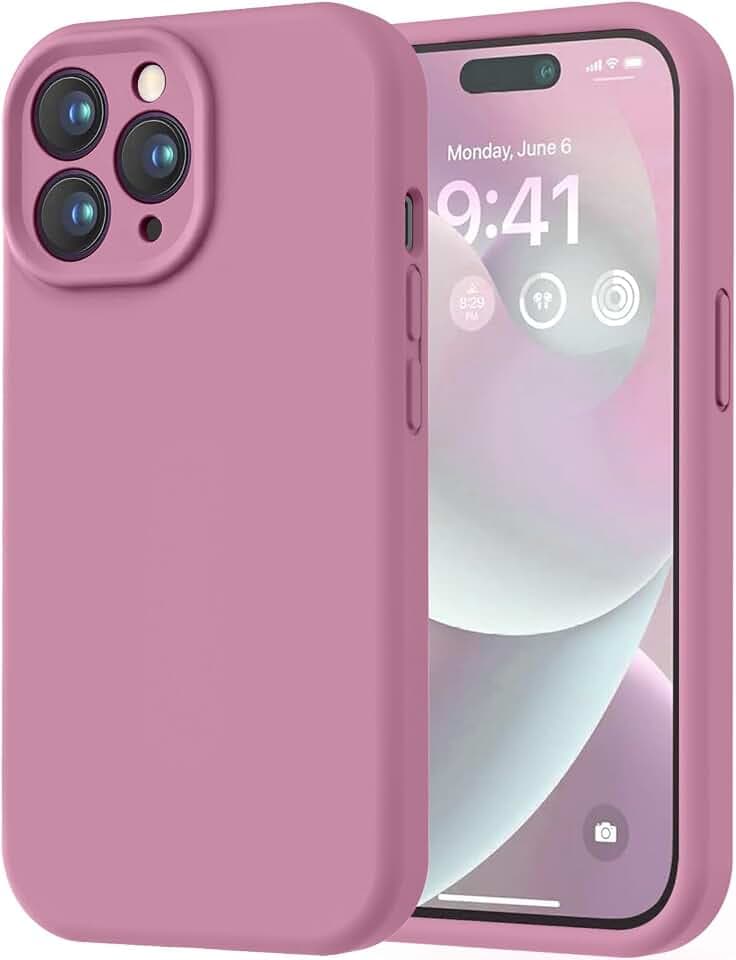 LOVE 3000 Designed for iPhone 14 Pro Case, Premium Silicone with [Soft Anti-Scratch Microfiber Lining] Shockproof Protective Phone Case for Men Women Girls 6.1", Lavender Purple