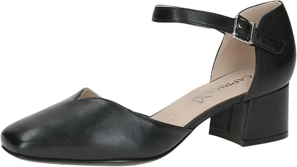Caprice Damen Pumps aus Leder mit Klettverschluss