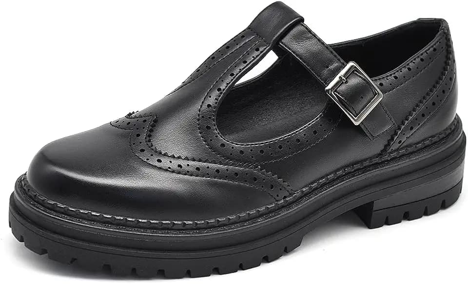 Mary Jane Damenschuhe mit Riemen, Oxford-Schuhe im englischen Stil, Chunky-Sohle, elegant, lässig