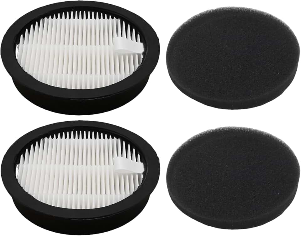 Hepa Filter 9.2x8.3x1.7cm, 2 Filtern 2 Schwämmen, Ersatz für Laresar Elite 3 Akku Staubsauger