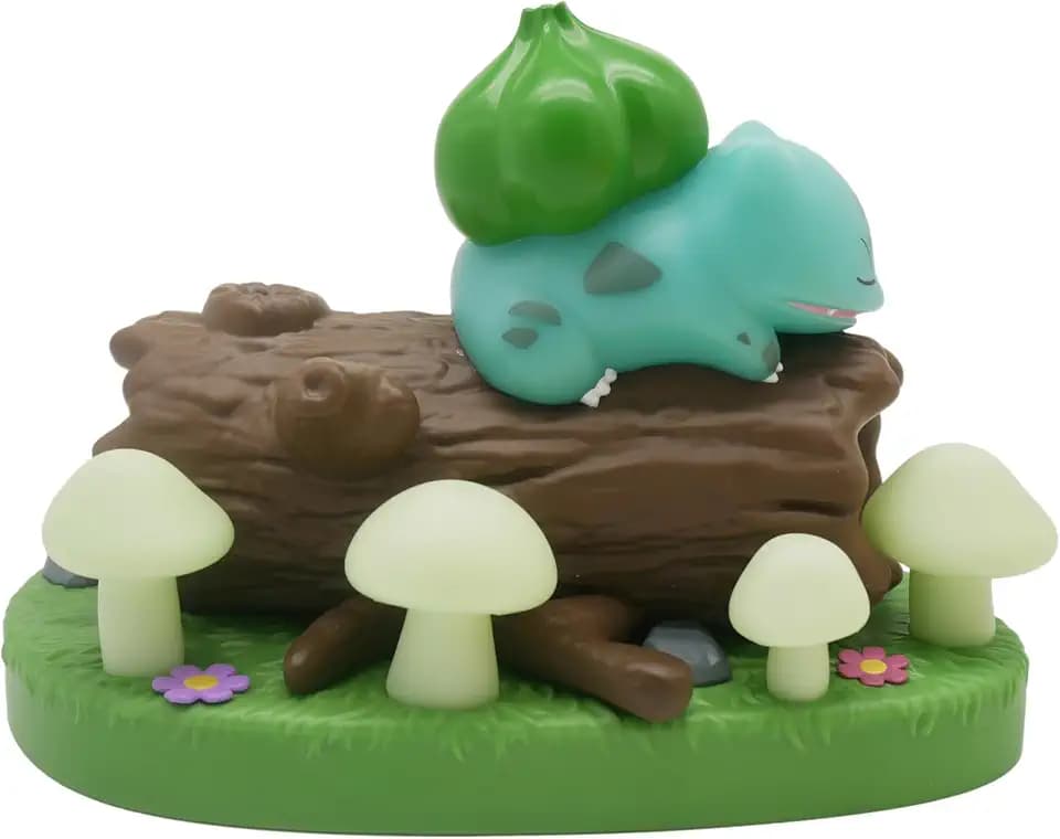 TEKNOFUN – Offizielle Pokemon-Lizenz – POKEMON Lichtszene BISASAM Lichtfigur – USB-C – für Kinder zum Sammeln – 811417, Grün - Braun-weiß