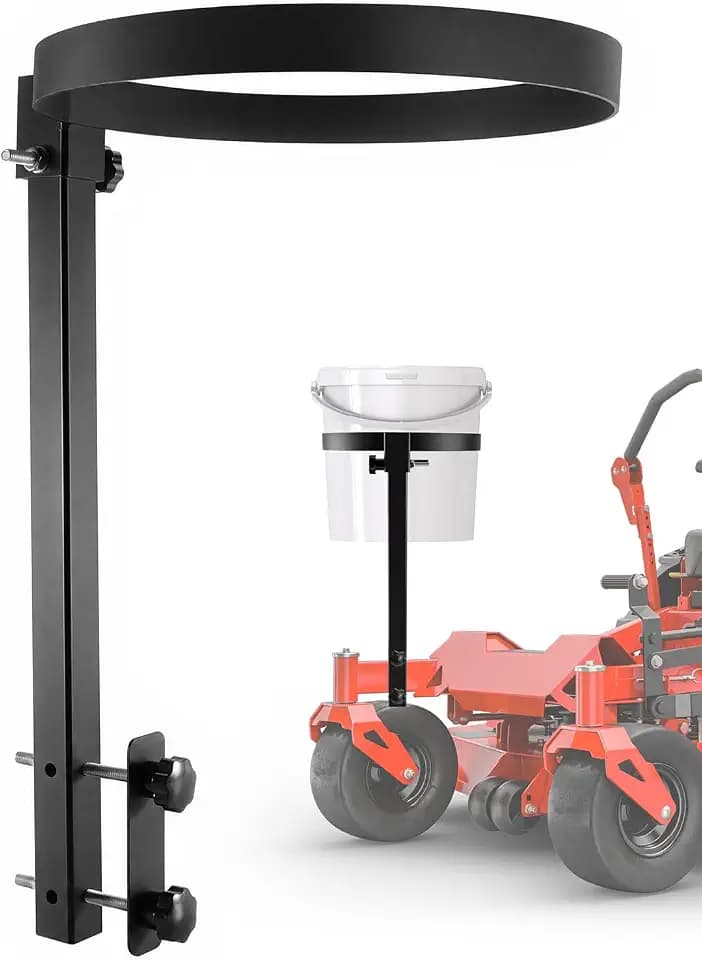 5 Gallon Trash Bucket Holder Fit for Zero Turn Mowers, No-Drill Clamp Mount