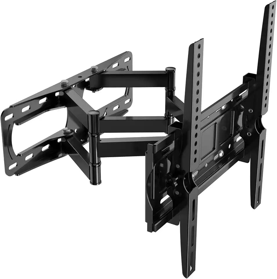 Full Motion TV Wall Mount for Most 26-65 Inch Flat/Curved 4K LED LCD TVs, Rotate Articulating Arms Swivel and Tilt Wall Mount TV Bracket Max VESA 400X400 mm,Fits 12″/16″ Wood Studs
