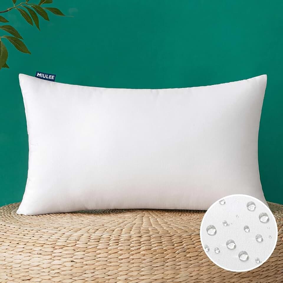 MIULEE 12x20 Inch Outdoor Pillow Insert Waterproof Decorative Throw Pillow