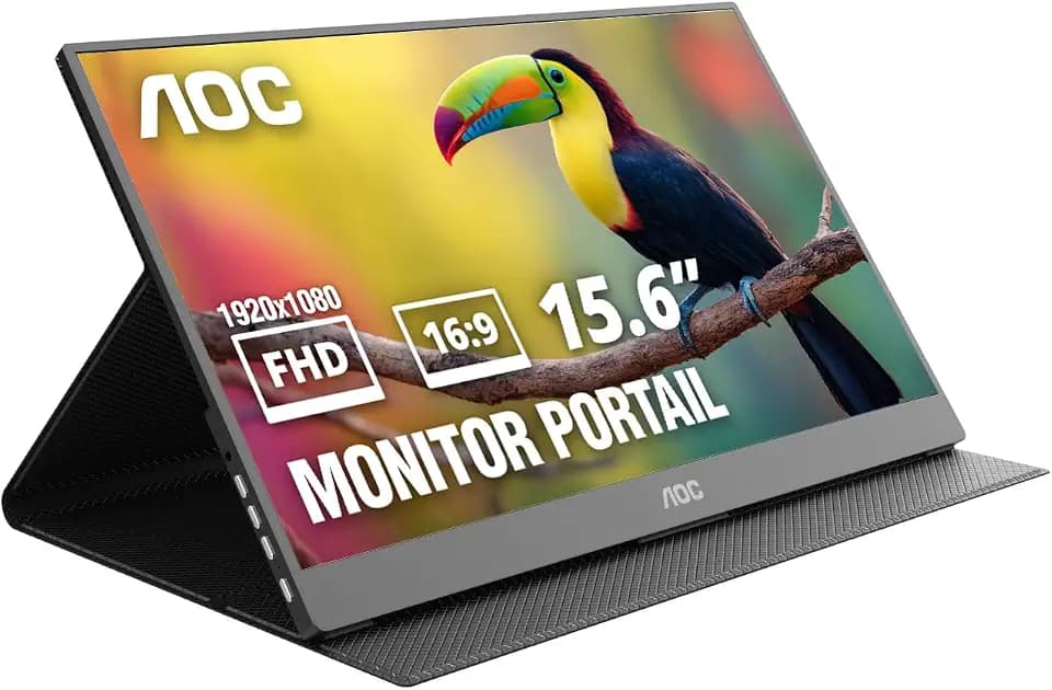 AOC 16" Portable Monitor FHD 60Hz USB-C IPS Ultra Slim Smart Cover 16T20