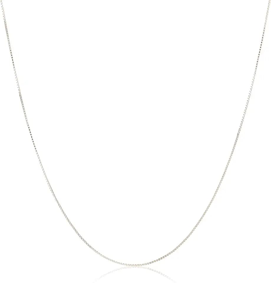 Amazon Essentials Sterling Yellow Gold or Silver Thin 0.8mm Box Chain Necklace