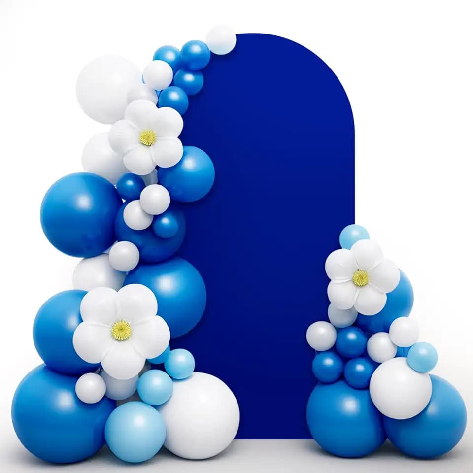 LEBENGURU 5FT Arch Backdrop Cover, Royal Blue Spandex for Round Top
