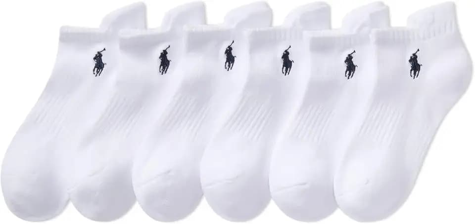 POLO RALPH LAUREN Boys Athletic Performance Cotton Low Cut Socks, 6 Pairs