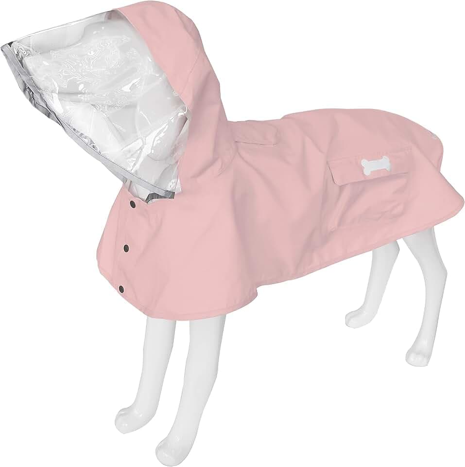 MAMORE Dog Raincoat Waterproof Reflective Adjustable Pet Rain Jacket Hood