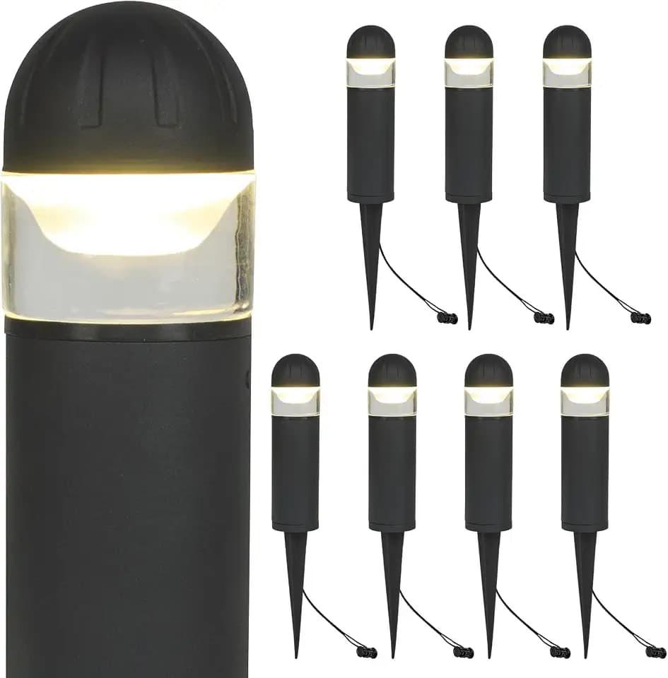 Low Voltage Landscape Lighting Aluminum LED Bollard Lights 8 Pack