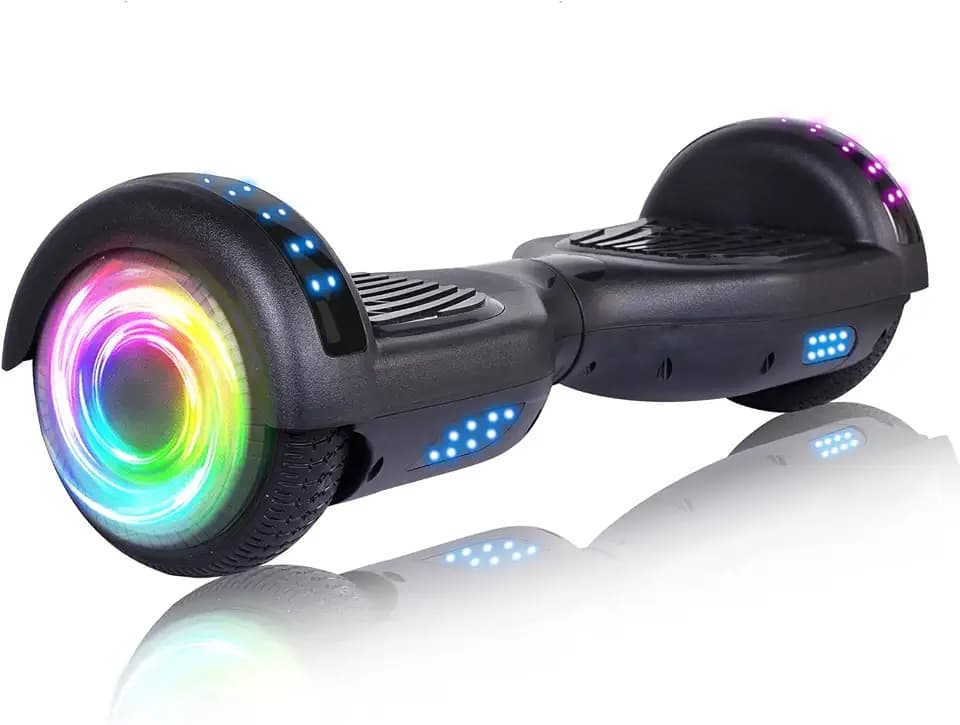 SISIGAD Scooters for Kids Ages 7-12, with Built-in Bluetooth Speaker and 6.5" Colorful Lights Wheels, Safety Certified Self Balancing Scooter