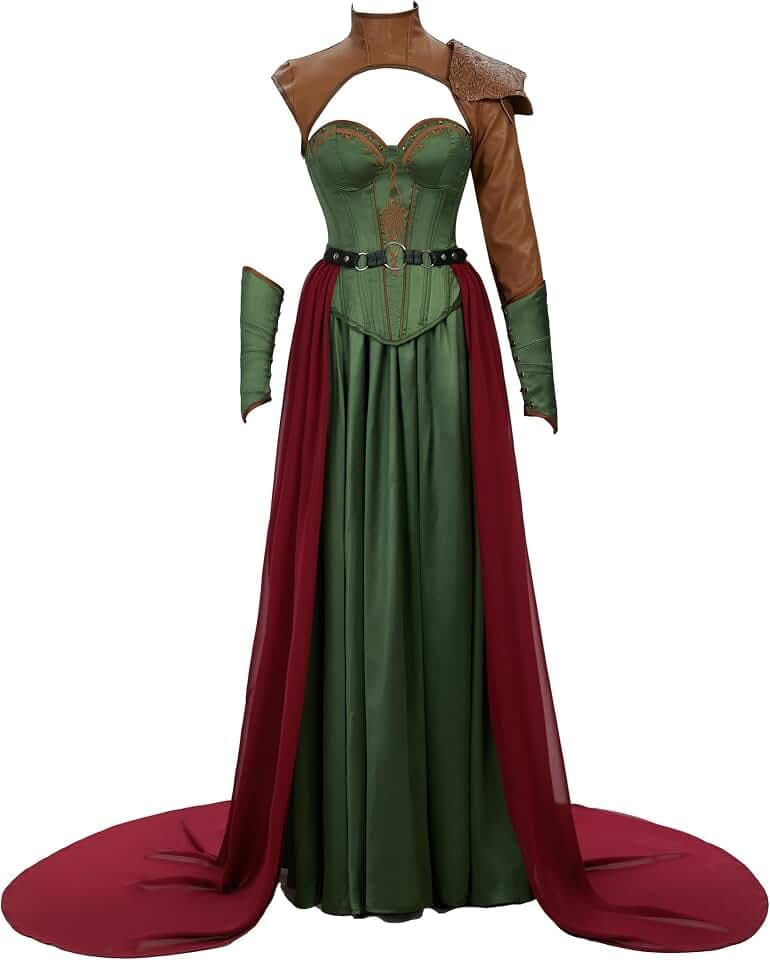 daizbella Women Renaissance Dress Viking Medieval Costume Outfit Soldier Cosplay Costume