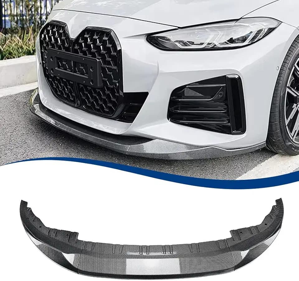 Carbon Fiber Pattern Front Bumper Lip Compatible with (2021-2025) 4-Series Gran Coupe G26 & i4 M-Sport ABS Front Air Splitter