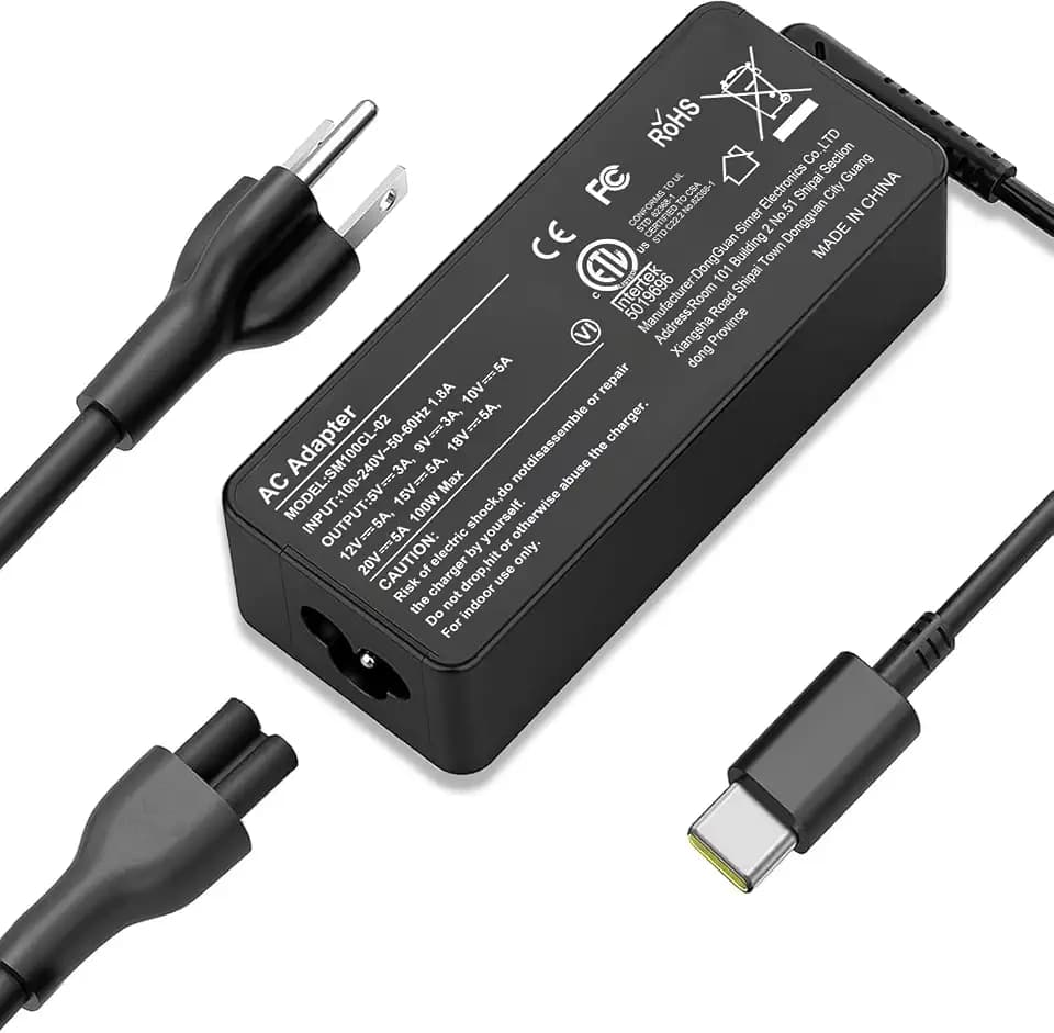 USB C Laptop Charger, 100W AC Laptop Power Adapter Replacement for Lenovo, ThinkPad, HP, Asus, Acer, MacBook, MSI, Dell,Toshiba,Universal Chromebooks Type C Power Cord