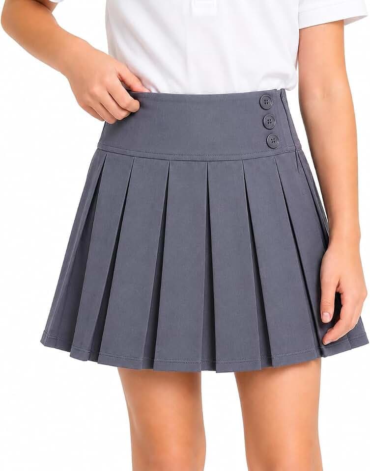 BIENZOE Mädchen Schuluniform Plissee Röcke