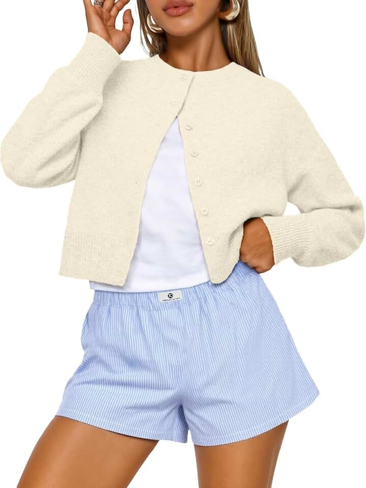 Trendy Queen Cropped Cardigan Sweaters for Women Fall Fashion Clothes 2026