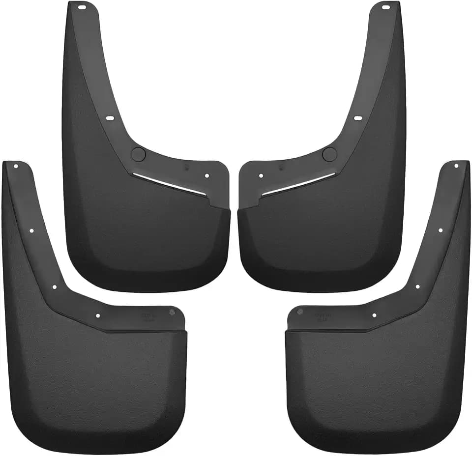 Husky Liners - Front & Rear Mud Guards | 2007-2013 Chevrolet Silverado 1500, 2007-2014 Chevrolet Silverado 2500/3500 w/Single Rear Wheels, 4 Piece Set, Front & Rear Set - Black, 4 Pc | 56796