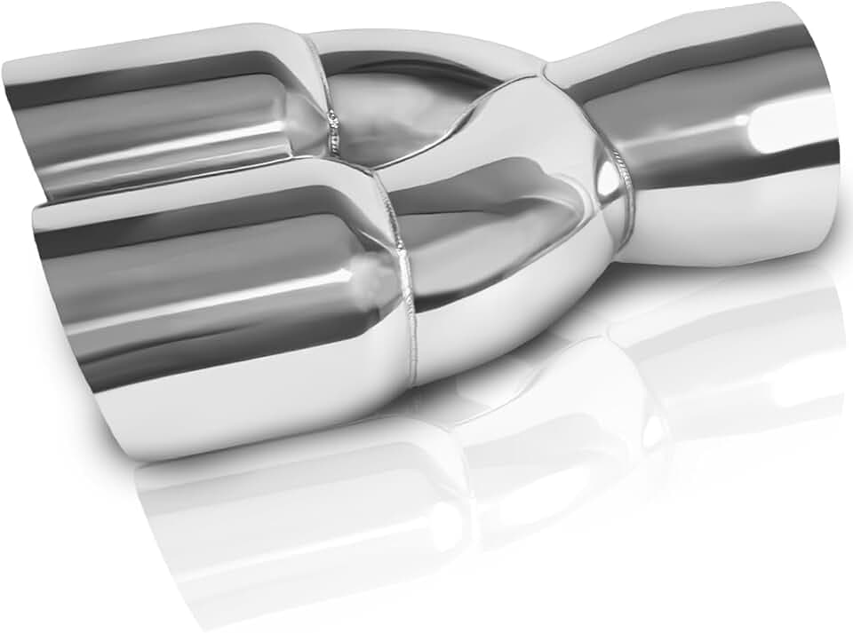 Mupera 3 Inch Inlet Dual Exhaust Tip, 3" Dual Outlet, 9.5" Long