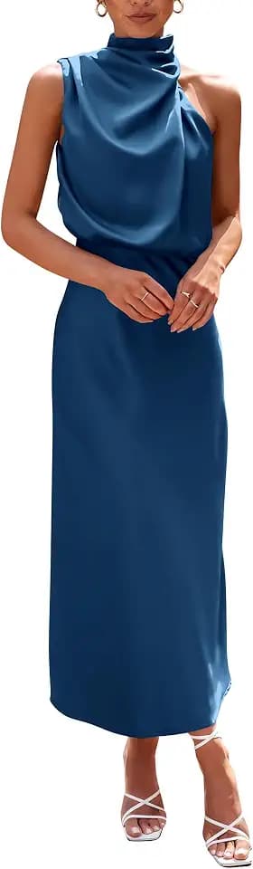 PRETTYGARDEN Women's Summer Satin Maxi Cocktail Dress