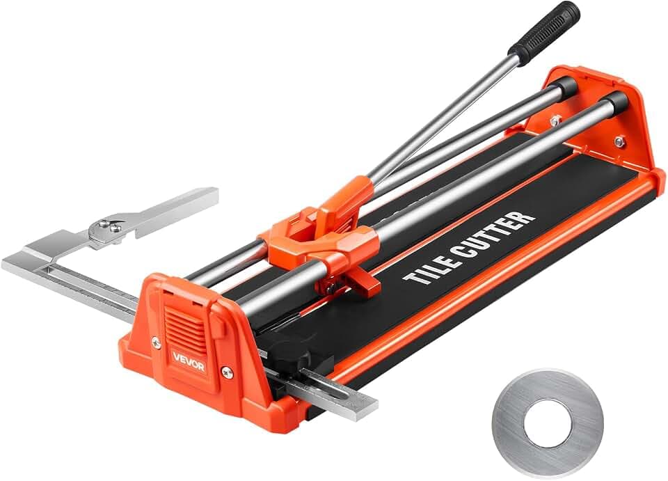 VEVOR 40 cm Fliesenschneider (manuell) für Wand- & polierte Fliesen, Fliesenschneidmaschine mit Doppelschienen, Wolframkarbid-Rad, Rutschfestem Griff, Anti-Verschiebungs-Druckstange