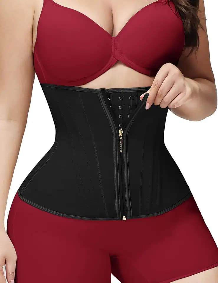 SHAPSHE Waist Trainer für Damen Bauchkontrolle Workout Taillenmieder Korsett Shapewear Body Shaper mit Reißverschlusshaken