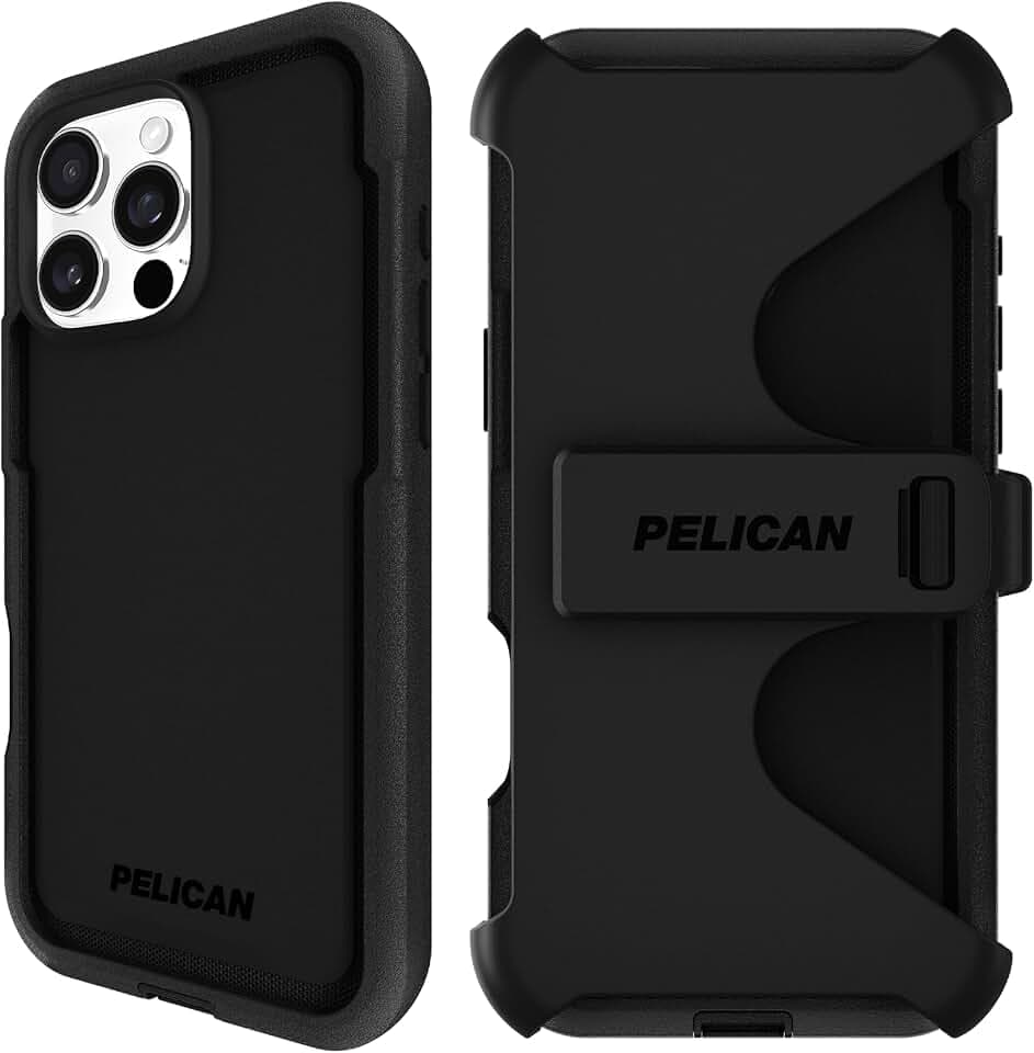 Pelican Voyager iPhone 16 Pro Max Case - Rugged MagSafe Phone Case - Black