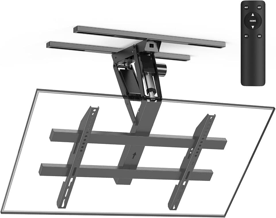 Motorized TV Mount Flip Down for 23 to 70 Inch Screens, Black