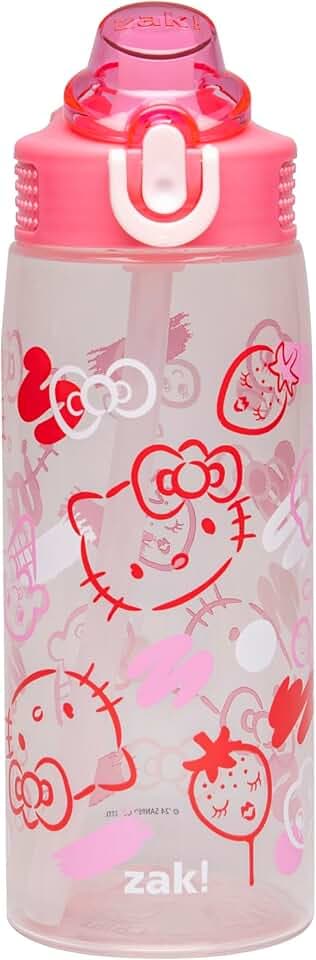Zak Designs Sanrio Hello Kitty Sage 25oz Leak-Proof Straw Kids Water Bottle