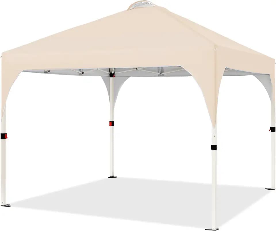 Yaheetech Faltpavillon 3x3 m Pop up Pavillon mit Rolltragetasche, Beige
