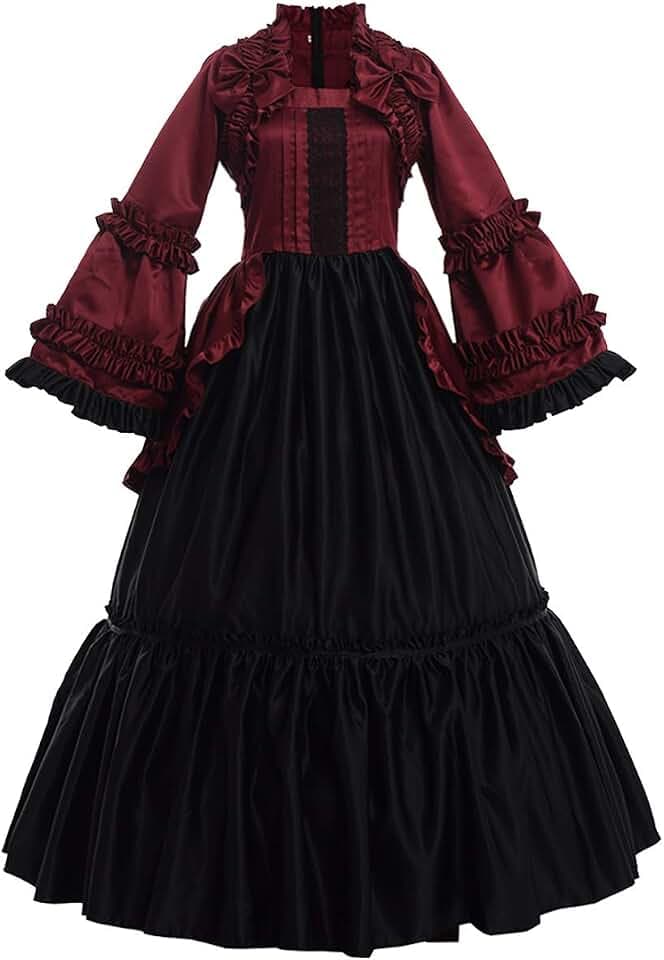 GRACEART Women's Victorian Dress Renaissance Rococo Ball Gown (dress with hoop skirt)